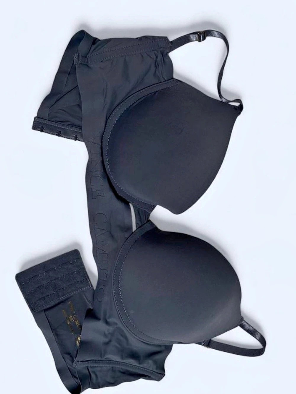 Vince Camuto Logo Band Underwire Bra Gray Seamless sides